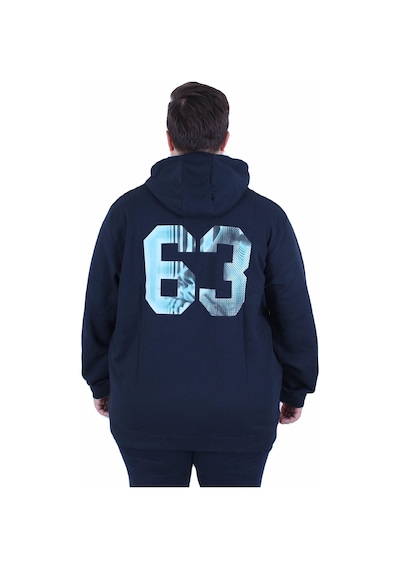 Moc Grande Mocgrande Büyük Beden Kapüşonlu Sweat Double Face Sixty Three 25704 Lacıvert Lacivert