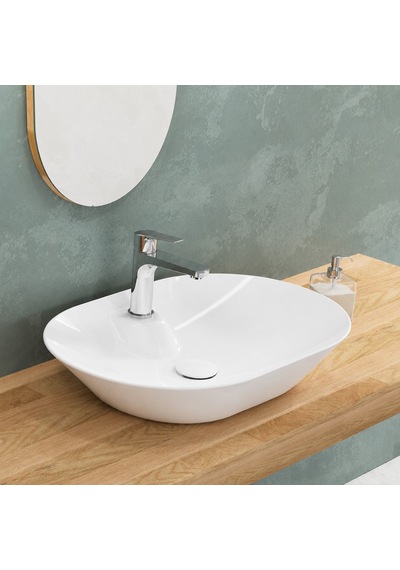 Isvea Sistema Y Tezgah Üstü Çanak Lavabo 60 Cm, Batarya Delikli Beyaz 10sy51060