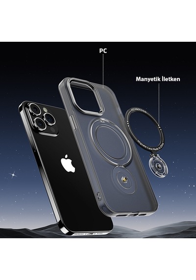 Ally Apple Uyumlu iPhone 14 Plus Magsafe Standlı Manyetik Silikon Kılıf