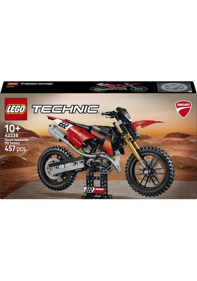 LEGO® Technic Ducati Desmo450 MX Factory Motosiklet 42238 - 10 Yaş ve Üzeri için Süspansiyon İçeren Oyuncak Yapım Seti (457 Parça)
