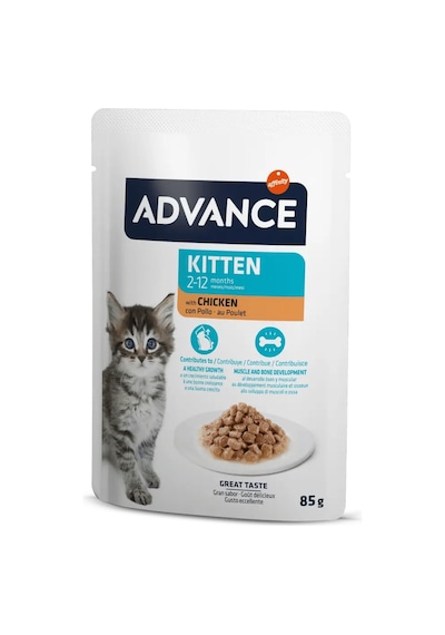 Advance - 851 - Cat Kıtten Chıcken Wet - Ilkestor - Pouch 12x85gr