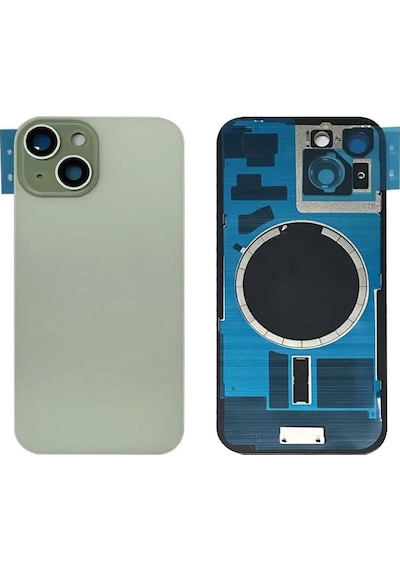 Apple Uyumlu iPhone 15 Yeşil Full Nfc Ve Demirli Arka Kapak Batarya Kapağı Pil Kapağı Yeşil