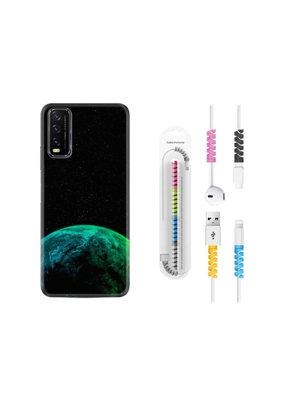 Vivo Y20S Kılıf Kablo Koruyuculu Green World 2 1865