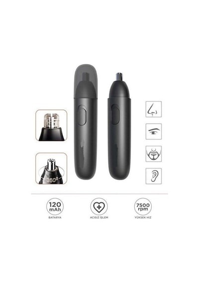 Gt-2220a Taşınabilir Usb Şarj Edilebilir Burun Kulak Kıl Alma Kılı Kesme Makinesi Nose Hair Machine