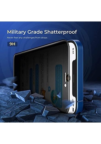 İphone 13/13 Pro İçin Hayalet Ekran Koruyucu Yandan Görünmeyen Ekranı Tam Kaplayan Gizlilik Filtreli Görünmez 5d İnce Cam Ekran Koruma
