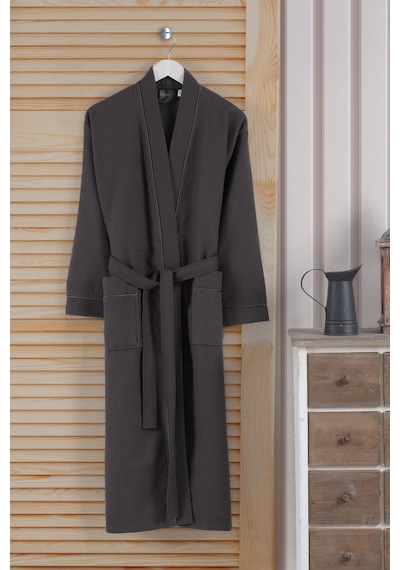 Varol Dama Serisi Kimono Yaka Pike Bornoz Sabahlık Pudra-l/xl Pudra