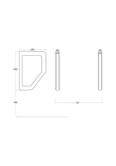 Lucco Loop 45 CM Pisuvar Ara Bölme Beyaz
