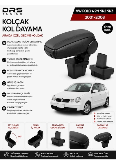 Volkswagen Polo 4 9n 9n2 9n3 2001 - 2008 Kolçak Kol Dayama Siyah