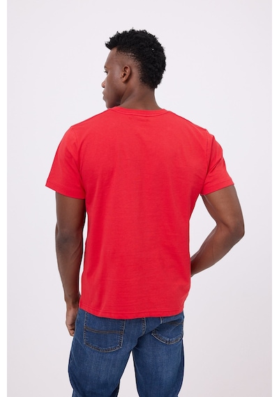 Marıne Tee Deniz Temalı Ribana Bisiklet Yaka Pamuk T-shirt-3121 Mercan