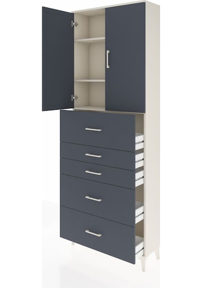 Arges Dolap 3 Raflı 5 Çekmeceli 2 Kapaklı 88x30x243 Aytaşı-an... Aytaşı