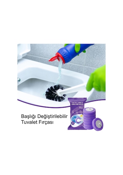 8 Adet 1 Paket Lavanta Premium Deterjanlı Tek Kullanımlık Tuvalet Temizleme Süngeri Duvara Mon