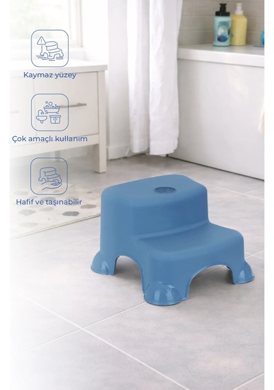 Babyjem Kaydırmaz Bebek Katlı Basamağı İndigo Mavi