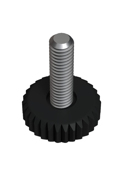 Cateksss M6 Mini Sıkma Ayar Vidası, Bingo Ayak, Pingo Ayak Çap: 20 Mm Vida Uzunluğu 10 Mm Siyah