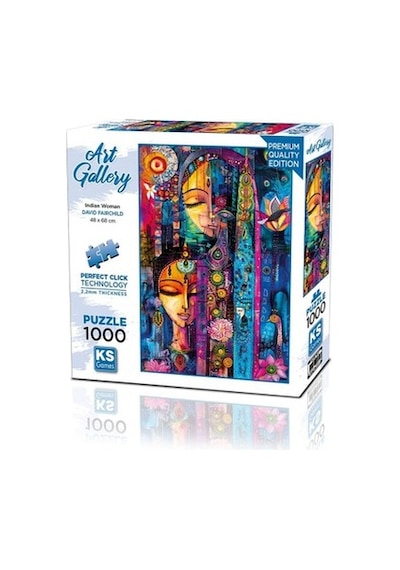 1000 Parça Indian Temalı Eğlenceli Puzzle Deneyimi Açık Mavi