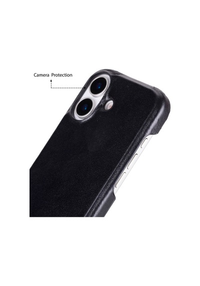 Bloomcase Ultimate Jacket Obsidian Black Apple Uyumlu iPhone 17 6.3" Hakiki Deri Kılıf Siyah