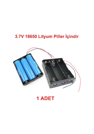 Üçlü 3 Lü 18650 Pil Yuvası Kablolu Tutucu 11V Pil Şarj Kutusu