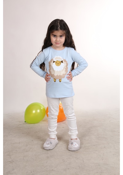 Teenyweenykids Koyun Baskı Pijama Takımı Mavi