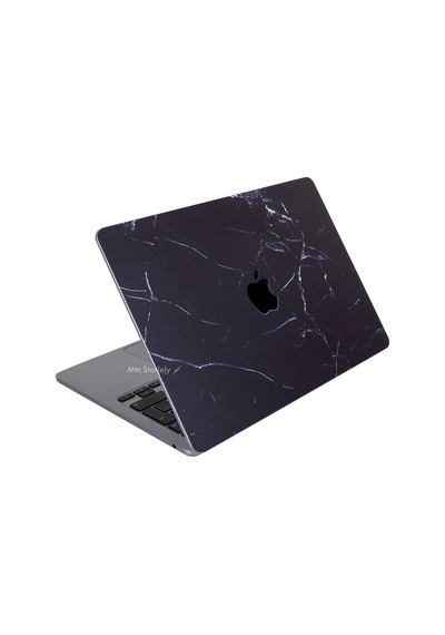 Apple Uyumlu MacBook Pro Kılıf 13inç M1-m2 Koruyucu Sticker Laptop Kaplama A2338 İle Marble14 Siyah