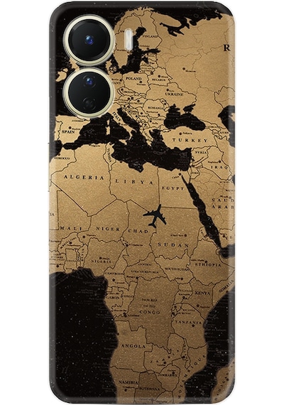 Vivo Y16 Kilif Silikon Desen Map Planet 1656 566401481