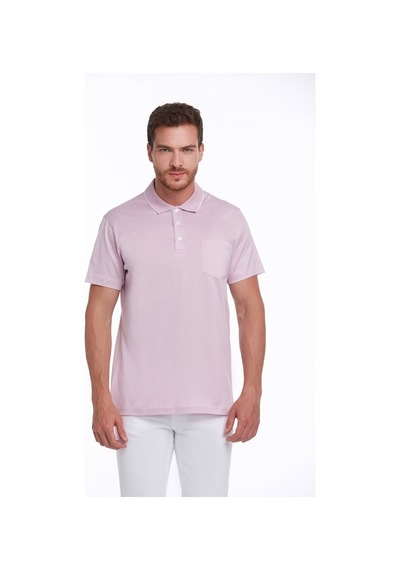 Hatemoğlu Lila Regular Fit %100 Pamuk Basic Polo Yaka Tişört-Lila