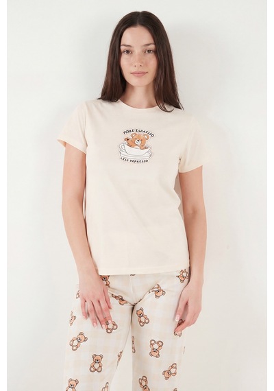 Lela Bayan Pijama Takımı 65790784 Ekru