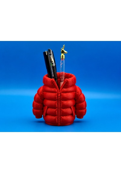 3d Baskı Şişme Mont Kalemlik - Masaüstü Organizer-kırmızı Çok Renkli