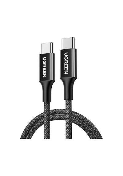 Ugreen USB-C 60W 3A QC PD Örgülü Hızlı Şarj Kablosu 1 M Siyah 35254