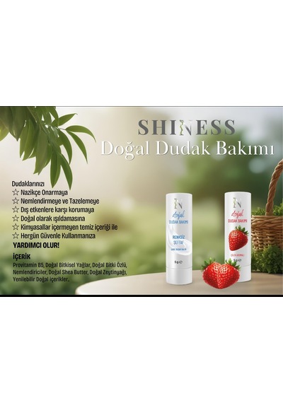 Shiness Doğal Dudak Balmı Çilek Aromalı