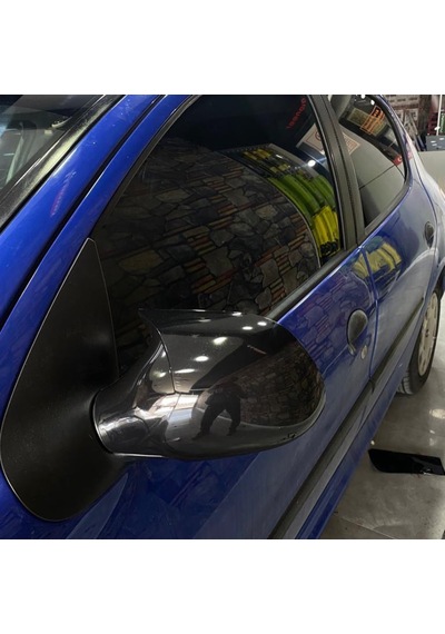 Sts Oto Aksesuar Peugeot 206 1998-2012 Uyumlu Batman Yarasa Ayna Kapağı Piano Black Abs Plastik (01)