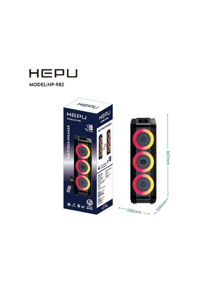Hp-982 Partybox Bluetooth Hoparlör 3 8 Hoparlör 30w Güç Rgb Işık Tws Destekli