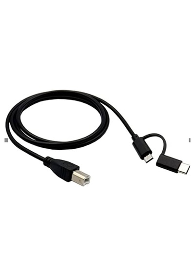 Type C + Micro Usb Yazıcı Printer Piyano Midi Bağlantı Kablosu