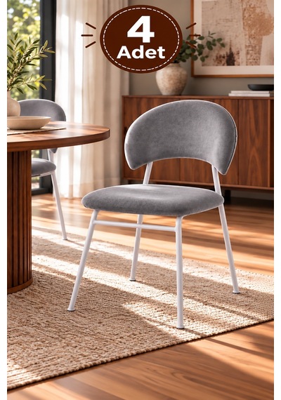 4 Adet Suna Metal Sandalye Cafe,restaurant,mutfak,salon,yemek Odası Sandalyesi Beyaz