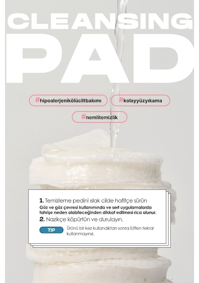 Elensılıa Misel Temizleme Pedi Elensilia Water to Foam Cleansing Pad 60 Adet