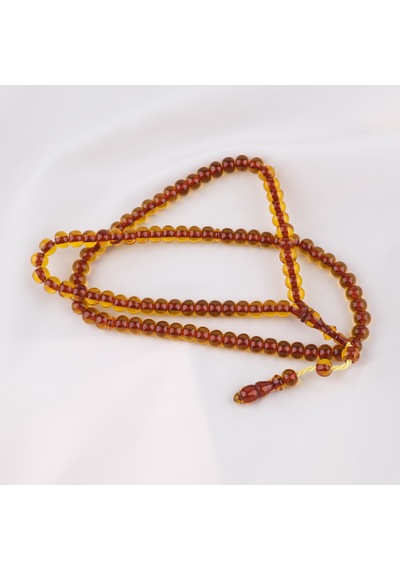 Ateş Kehribar 99luk Namaz Tesbih Tekerlek Kesim 9x7mm Tesbih