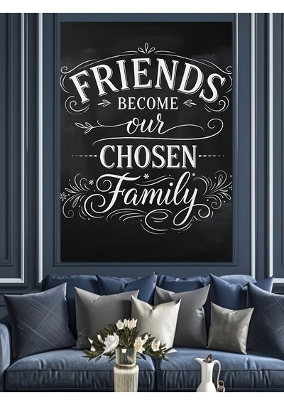 Ahşap Tablo Arkadaşlar Aile Siyah Beyaz Poster