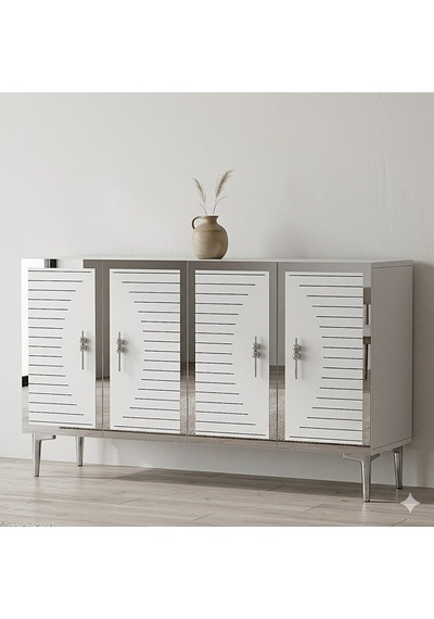 Ka1207bs Tuna Konsol Ve Tv Sehpası Beyaz-silver 120cm