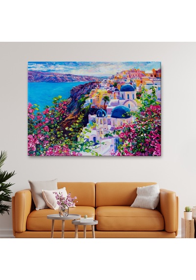Santorini Yunanistan Güzel Bir Kızın Kavramsal Soyut Resmi-3754 50 X 70