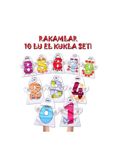 Tox 10 Parça Tox Rakamlar El Kukla Set T047 . Eğitici Oyuncak