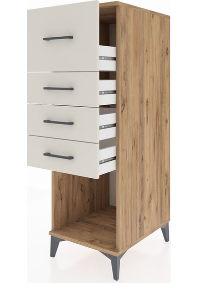 Kronos Dolap 4 Çekmeceli 44x59x134 Çam-aytaşı Atlas Çam