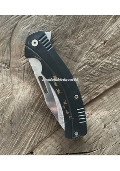 Atak Çelik Cep Çakısı Kamp Çakısı Avcı Bıçagı Emniyetli Cep Bıçak 23cm Siyah