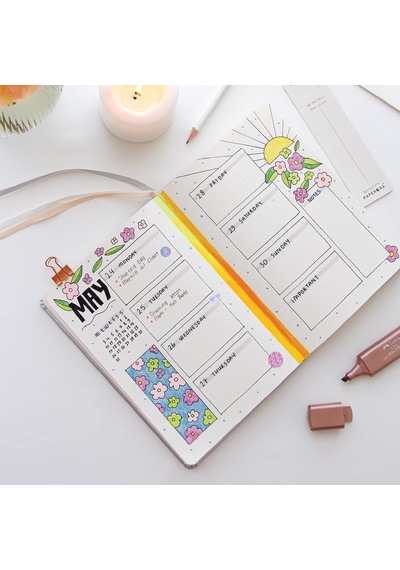 A5 Bullet Journal Noktalı Defter 140 Gr. 80 Yaprak Velvet Berry