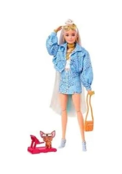 Mattel Barbie Extra Mavi Takımlı Bebek
