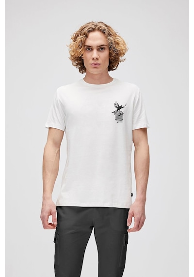 Bad Bear Fish Dream Beyaz Erkek Baskılı Tişört Beyaz