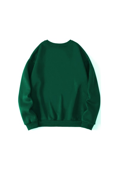 Uyguntarz Unisex I'm Literally Just A Girl Baskılı Oversize Sweatshirt Yeşil