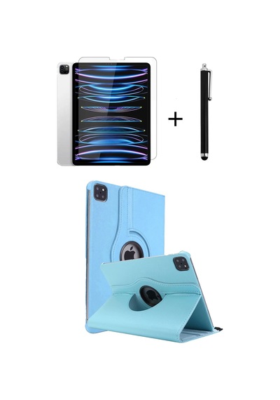 Apple Uyumlu iPad Pro 4. Nesil M2 2022 11 Inç 360 Dönebilen Standlı Tablet Kılıfı Ekran Koruyucu Ve Kalem Seti Kılıf