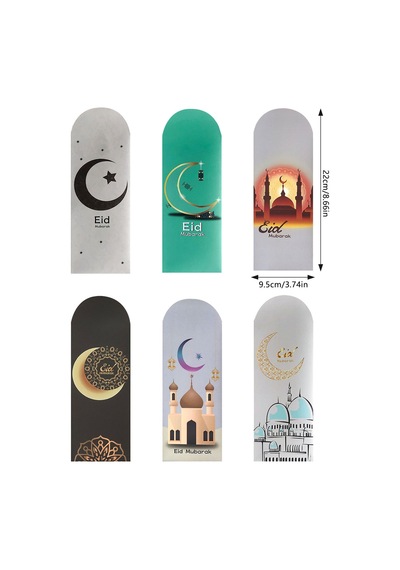 Eid Mübarek Yeşil Zarflar Klasik Moon Star Kale Elemanları Tasarımı Ev Müslüman Partisi İçin Uygun B