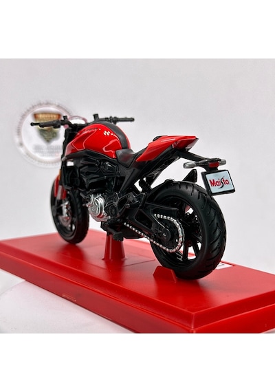 Moto Garage Ducati Monster 1:18 Diecast Maket Motor Lisanslı Metal Model Motosiklet