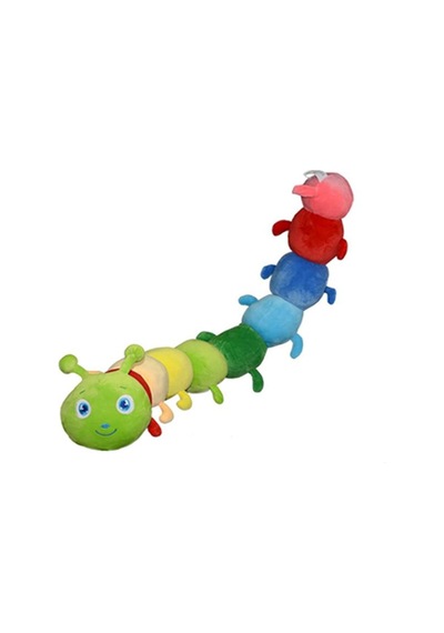 Peluş Renkli Tırtıl Yastık 75cm Yeşil