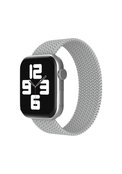 Wozlo Apple Uyumlu  Watch 1 2 3 4 5 6 7 8 Se Ultra Spor Loop Örgü Kordon M Beden 42/44/45mm - Açık Gri