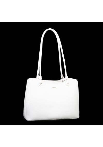 Nas Bag Kadın Sade Şık Zamansız Omuz Çantası 32x22 Cm Beyaz
